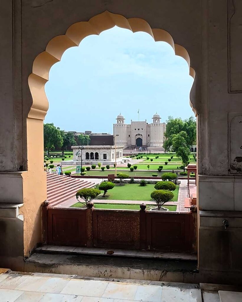 Shahi Qila View from the Arch of Badshahi Masjid