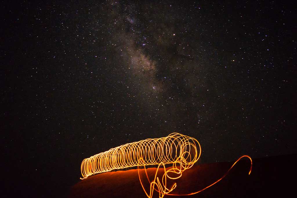 Milky Way and light Painting, low-light photography tips.